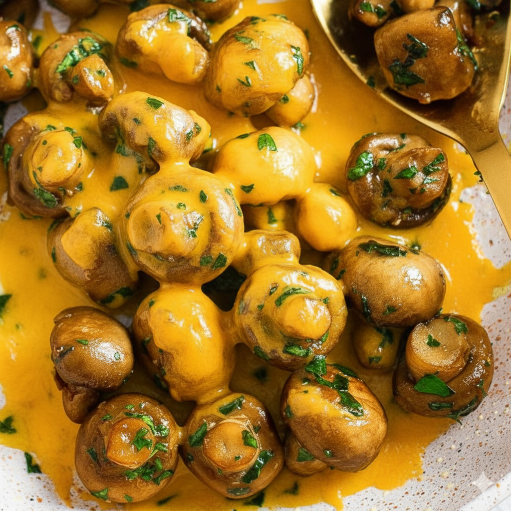 Garlic Mushrooms With Cheese